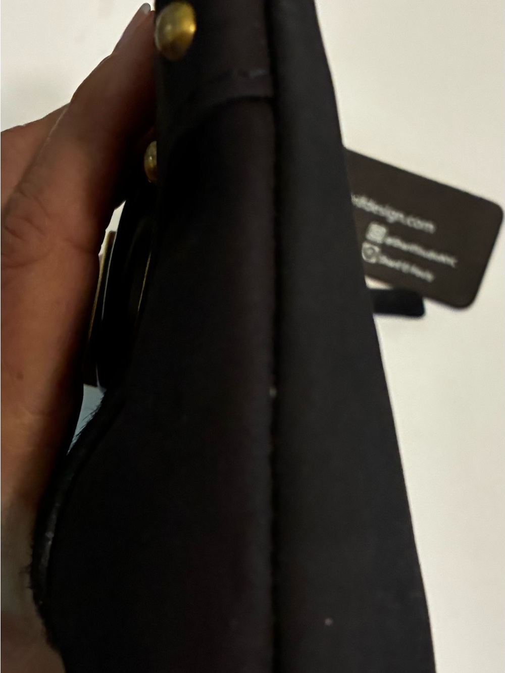 Sharif Legacy NWT Nubuck
Leather Wristlet Mini Bag Black &Gold - Picture 9 of 15